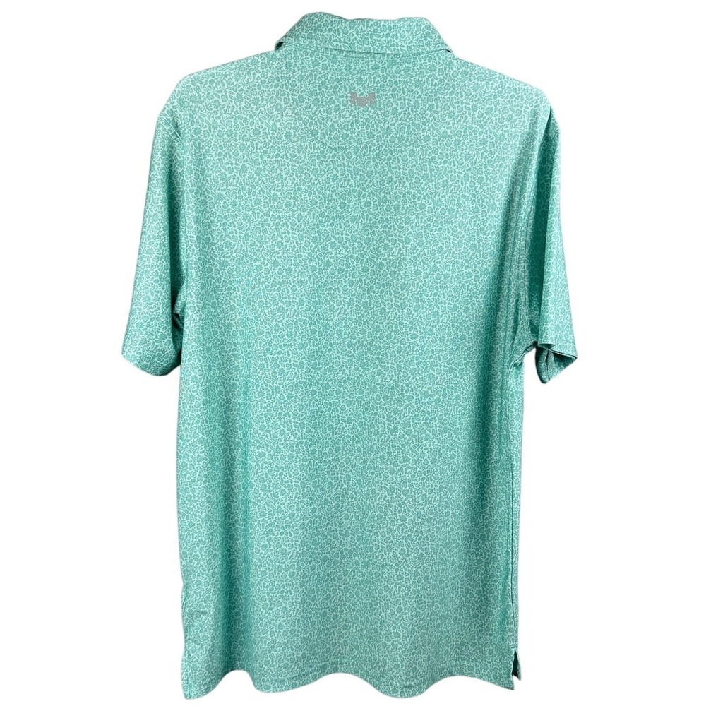Hickey Freeman Men's Golf Polo Shirt Medium Floral Print Green - Picture 4 of 9